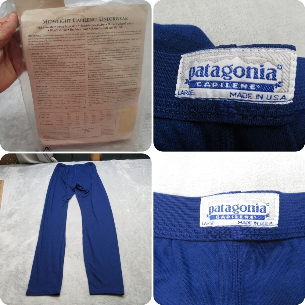 Patagonia Capilene Pants Womens Large Blue Midweight Base Layer USA VTG 90s NEW